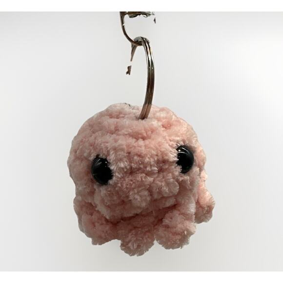 Handmade Pink Octopus Crocheted Amigurumi Key Chain With Clip {KK} - Picture 1 of 8